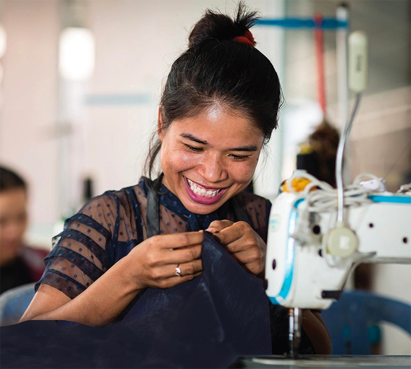 cambodian female worker